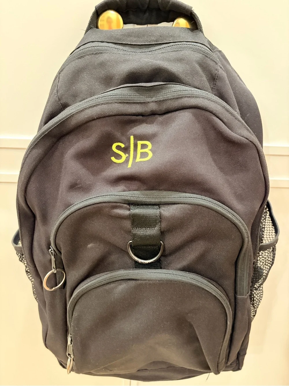 Pottery Barn Teen Black Backpack with Neon Yellow Logo
